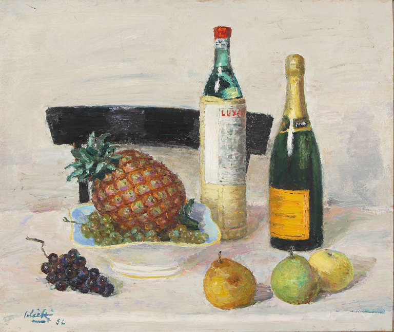 "Natura morta con l'ananas" (dipinto), Salietti Alberto (1956)